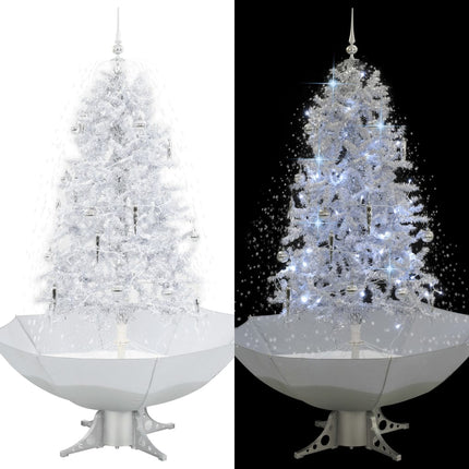 Arbre De Noël Neigeux Avec Base De Parapluie 75 Cm Blanc