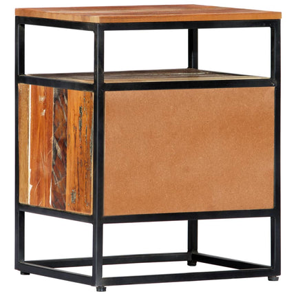 Table De Chevet 40 X 30 X 50 Cm Bois De Récupération Et Acier