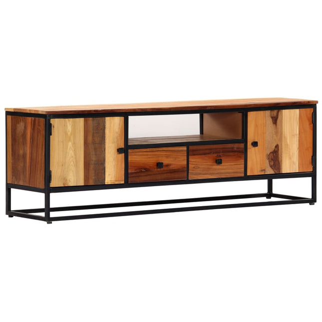 Meuble Tv 120 X 30 X 40 Cm Bois De Récupération Massif Et Acier