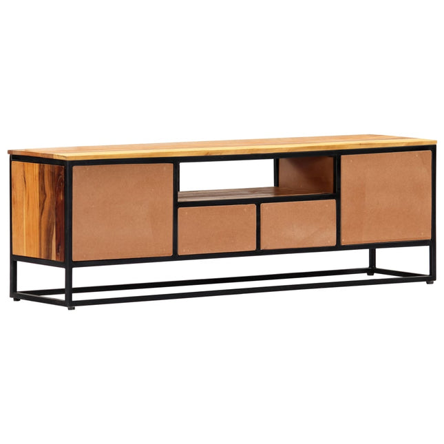 Meuble Tv 120 X 30 X 40 Cm Bois De Récupération Massif Et Acier