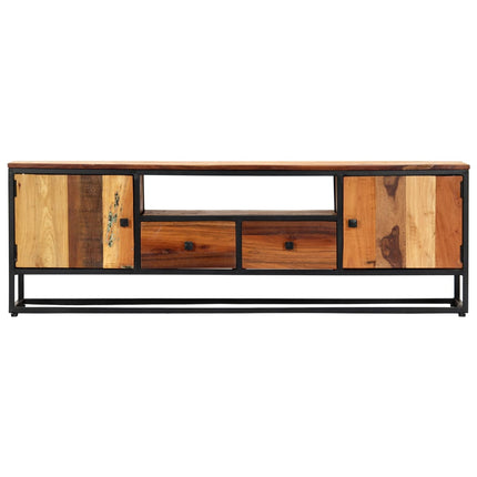 Meuble Tv 120 X 30 X 40 Cm Bois De Récupération Massif Et Acier