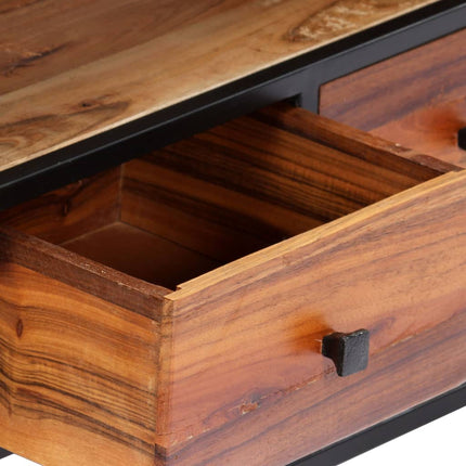 Meuble Tv 120 X 30 X 40 Cm Bois De Récupération Massif Et Acier