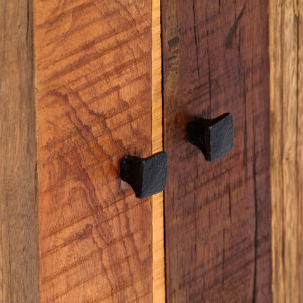 Armoire Latérale 60X35X76 Cm Bois Récupération Massif Et Acier