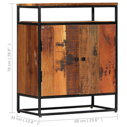 Armoire Latérale 60X35X76 Cm Bois Récupération Massif Et Acier