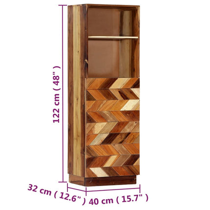 Buffet 40 X 32 X 122 Cm Bois De Récupération Massif