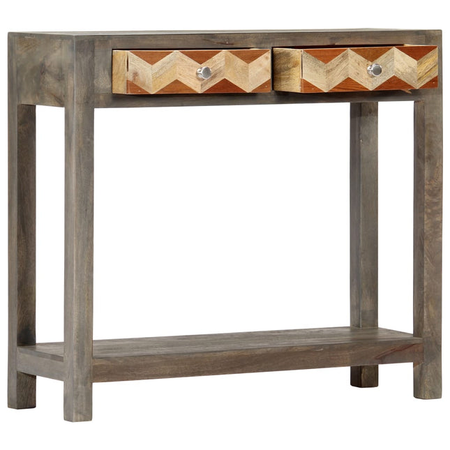 Table Console Gris 86 X 30 X 76 Cm Bois De Manguier Massif