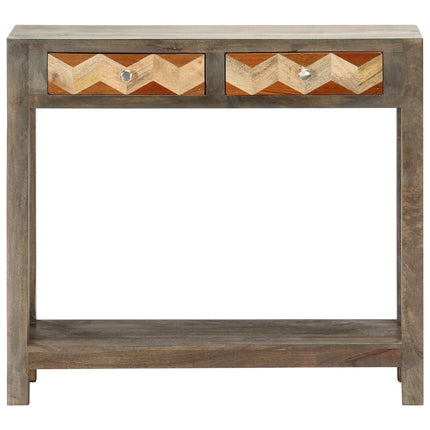 Table Console Gris 86 X 30 X 76 Cm Bois De Manguier Massif