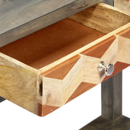 Table Console Gris 86 X 30 X 76 Cm Bois De Manguier Massif