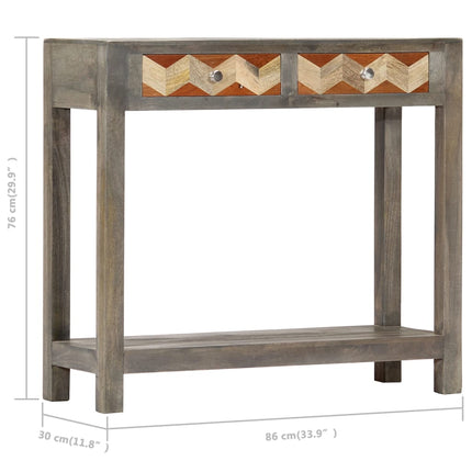 Table Console Gris 86 X 30 X 76 Cm Bois De Manguier Massif