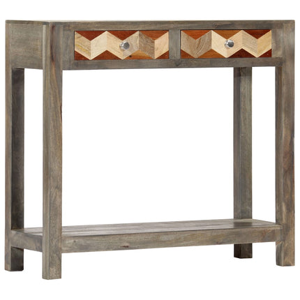 Table Console Gris 86 X 30 X 76 Cm Bois De Manguier Massif