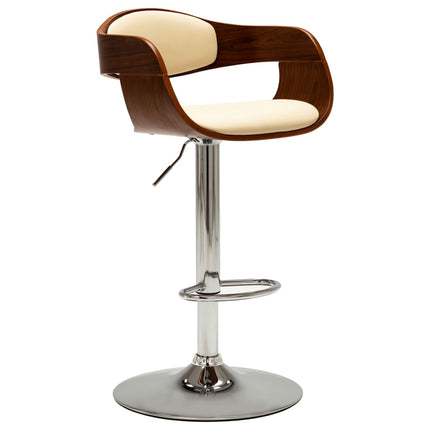 Tabouret De Bar Bois Courbé Et Similicuir
