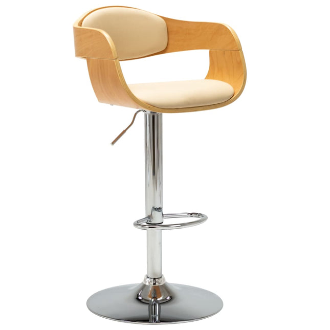 Tabouret De Bar Bois Courbé Et Similicuir