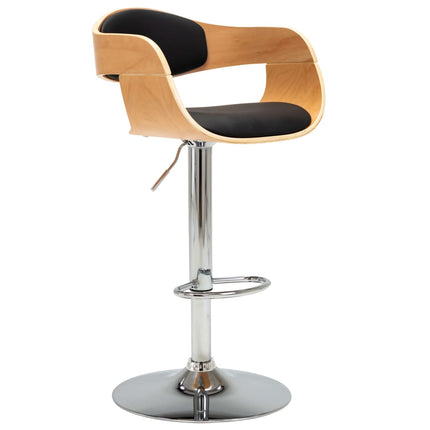 Tabouret De Bar Bois Courbé Et Similicuir