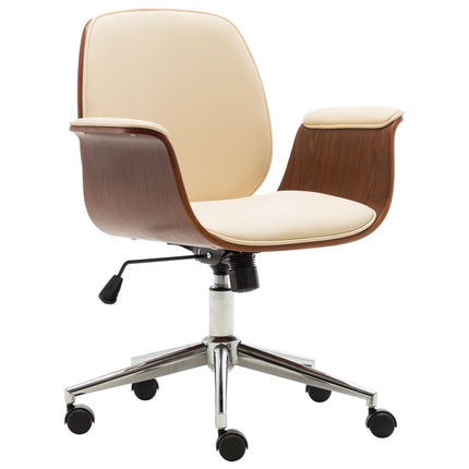 Chaise Pivotante Bois Courbé Et Similicuir