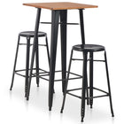 Mobilier De Bar 3 Pcs Acier Noir