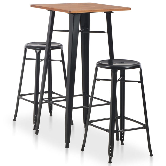Mobilier De Bar 3 Pcs Acier Noir