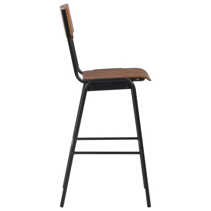 Mobilier De Bar 3 Pcs Acier Marron Noir