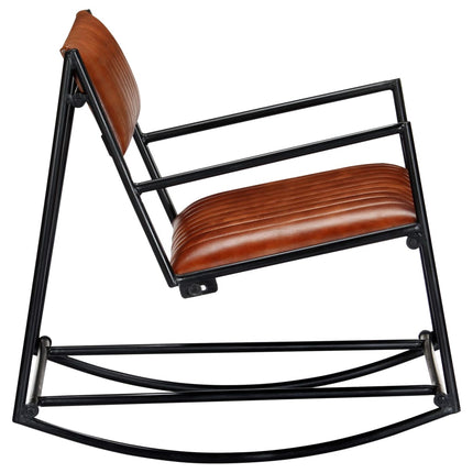 Chaise À Bascule Cuir Véritable