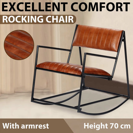 Chaise À Bascule Cuir Véritable