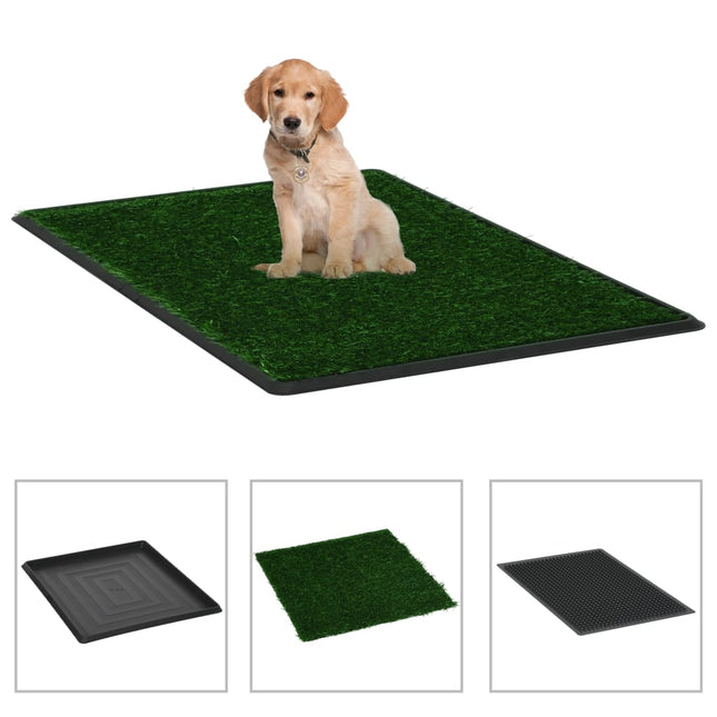 Tapis Pour Animaux Avec Plateau Et Gazon Artificiel Vert