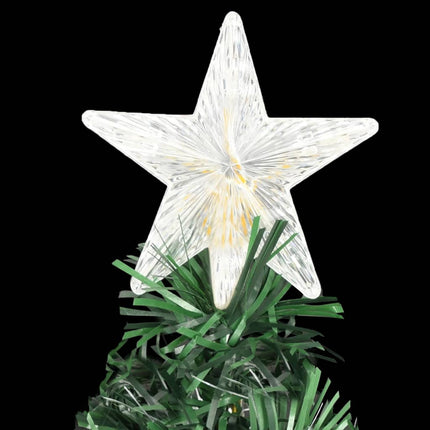Arbre De Noël Pré-Éclairé Avec Support 150 Cm Fibre Optique Blanc