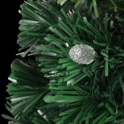 Arbre De Noël Pré-Éclairé Avec Support 150 Cm Fibre Optique Blanc