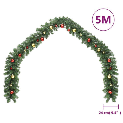 Guirlande De Noël Décorée Avec Boules