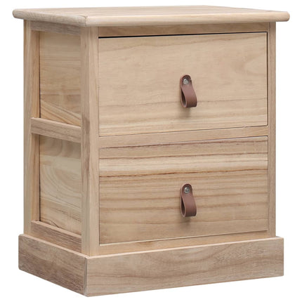 Table De Chevet Gris 38X28X45 Cm Bois De Paulownia