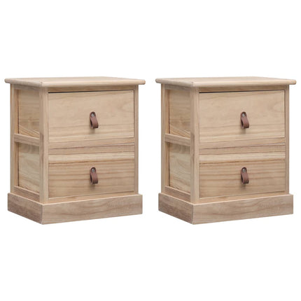 Table De Chevet Gris 38X28X45 Cm Bois De Paulownia
