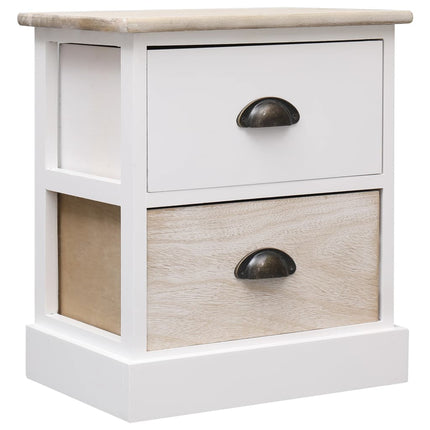 Table De Chevet Gris 38X28X45 Cm Bois De Paulownia