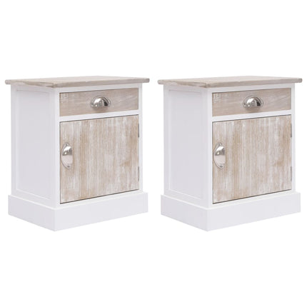 Table De Chevet Gris 38X28X45 Cm Bois De Paulownia