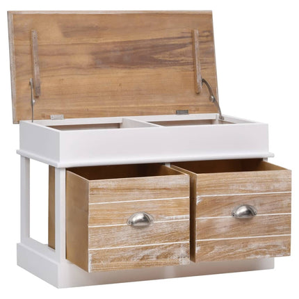 Banc D'entrée 70 X 35 X 45 Cm Bois De Paulownia