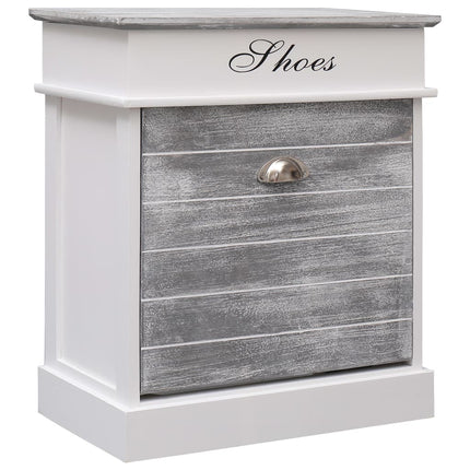 Armoire À Chaussures 50 X 28 X 58 Cm Bois De Paulownia Gris
