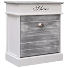 Armoire À Chaussures 50 X 28 X 58 Cm Bois De Paulownia Gris