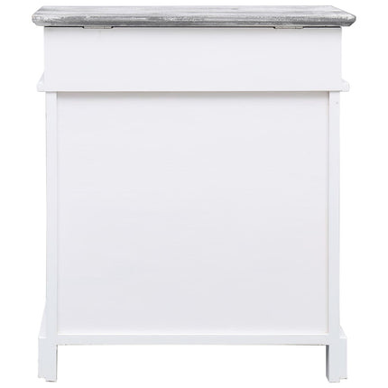 Armoire À Chaussures 50 X 28 X 58 Cm Bois De Paulownia Gris