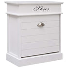 Armoire À Chaussures 50 X 28 X 58 Cm Bois De Paulownia Blanc