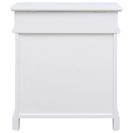 Armoire À Chaussures 50 X 28 X 58 Cm Bois De Paulownia Blanc