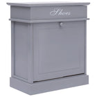 Armoire À Chaussures 50 X 28 X 58 Cm Bois De Paulownia Gris