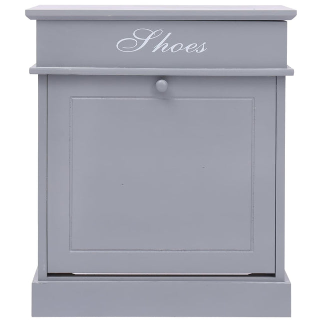 Armoire À Chaussures 50 X 28 X 58 Cm Bois De Paulownia Gris