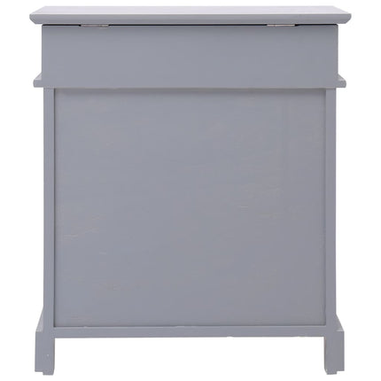 Armoire À Chaussures 50 X 28 X 58 Cm Bois De Paulownia Gris