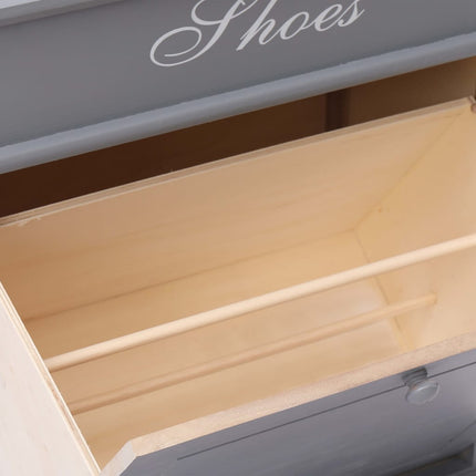 Armoire À Chaussures 50 X 28 X 58 Cm Bois De Paulownia Gris