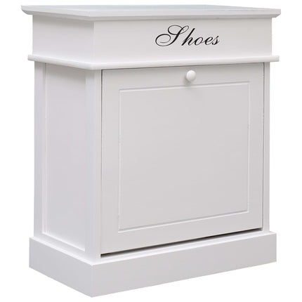 Armoire À Chaussures 50 X 28 X 58 Cm Bois De Paulownia Blanc