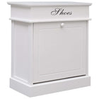 Armoire À Chaussures 50 X 28 X 58 Cm Bois De Paulownia Blanc