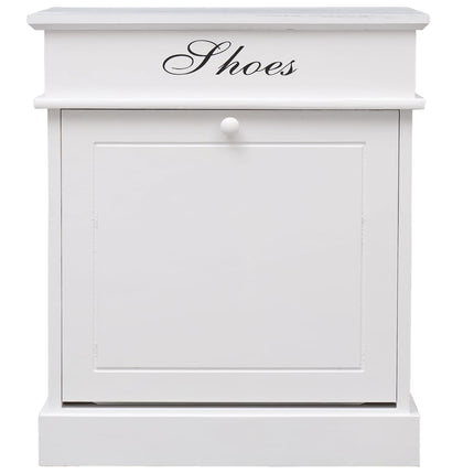 Armoire À Chaussures 50 X 28 X 58 Cm Bois De Paulownia Blanc
