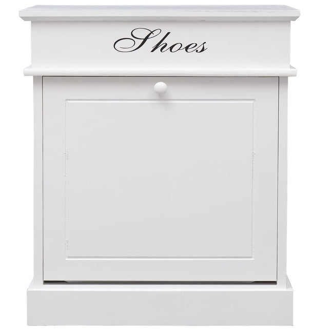 Armoire À Chaussures 50 X 28 X 58 Cm Bois De Paulownia Blanc