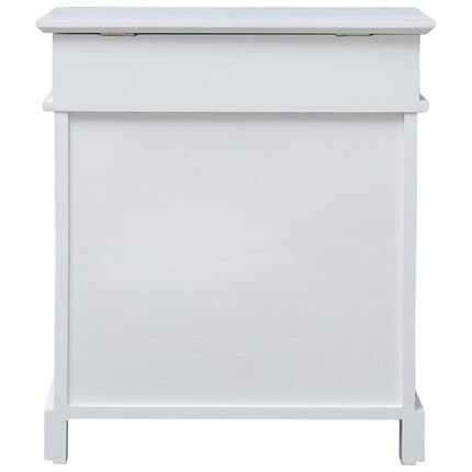 Armoire À Chaussures 50 X 28 X 58 Cm Bois De Paulownia Blanc