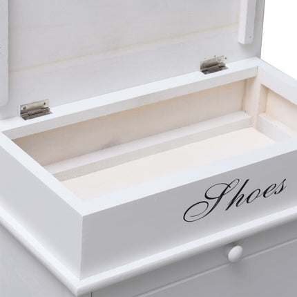 Armoire À Chaussures 50 X 28 X 58 Cm Bois De Paulownia Blanc