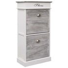 Armoire À Chaussures Gris 50 X 28 X 98 Cm Bois De Paulownia Gris Et Blanc