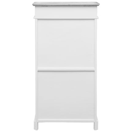Armoire À Chaussures Gris 50 X 28 X 98 Cm Bois De Paulownia Gris Et Blanc