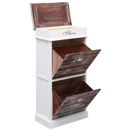 Armoire À Chaussures 50 X 28 X 98 Cm Bois De Paulownia Marron